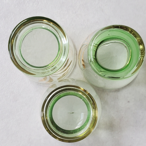 Delicate Glass Decanter with 3 Glasses. Handpainted Butterfly, Dragonfly, Gold - Picture 8 of 13